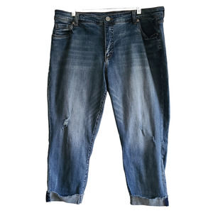 KUT FROM THE KLOTH Abigail Ankle Crop Cuffed Frayed Hem Distressed Jeans 16W